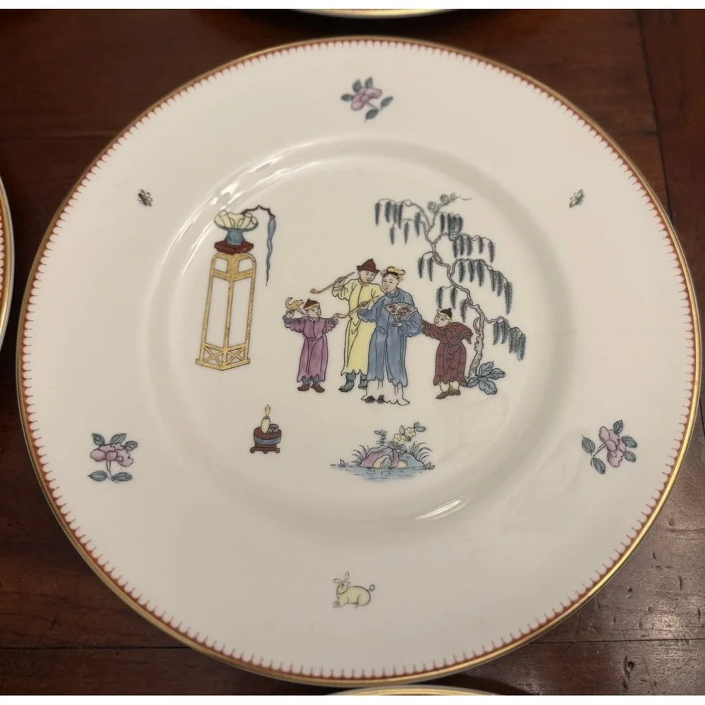 Set 12 Royal Worcester Early Worcester China Reproduction Plates Chinoiserie